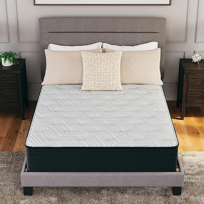 Signature Design by Ashley King Size Palisades 14 Inch Firm Hybrid Mattress with Quick Response Gel Memory Foam, Fiberglass Free, Mattress In A Box