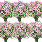 Ouddy Decor 24 Bundles Artificial Flowers for Outdoors Fake Silk Flowers UV Resistant Faux Plastic Plants for Spring Summer Garden Porch Window Box Table Vase Home Indoor Outdoor Decoration, Pink