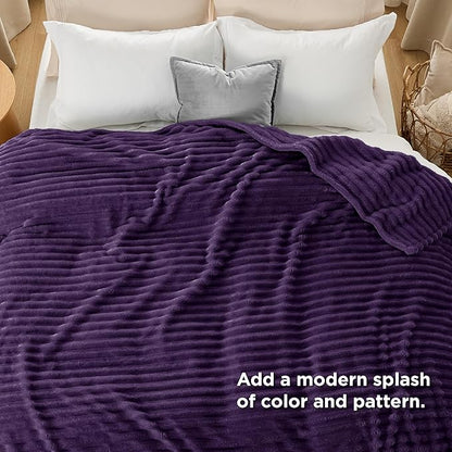 Bedsure GentleSoft Purple Fleece Blanket for Couch - Super Soft Cozy King Blankets for Women, Cute Small Blanket for Girls, 108x90 Inches