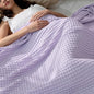 Bedsure Cooling Cotton Waffle Queen Size Blanket - Lightweight Breathable Blanket of Rayon Derived from Bamboo for Hot Sleepers, Luxury Throws for Bed, Couch and Sofa, Purple, 104x90 Inches