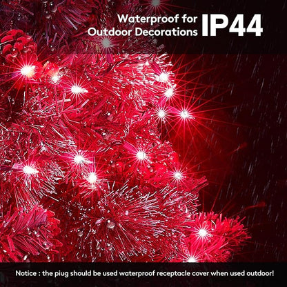 Christmas Lights Indoor Outdoor 100 Count Incandescent Light UL Certified Connectable Christmas Tree Lights with Green Wires for Xmas, Wedding, Holiday, Party, Home, Valentines Day Decoration(Pink)