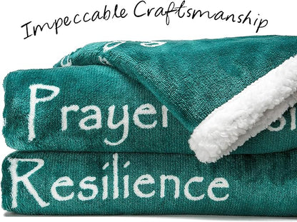 Chanasya Premium Sympathy Warm Hugs Gift Throw Blanket - Healing Gift Cancer Chemo Survivor Get Well Caring Gifts - Comfort Blanket for Love Support Strength - Women Men Friend Grandpa - Teal Green