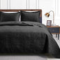 Love's cabin Twin Quilt Set Black Bedspreads - Soft Bed Fall Lightweight Bedspread Comforter - Modern Style Coin Pattern Coverlet for All Season - 2 Pieces (1 Quilt, 1 Pillow Sham)