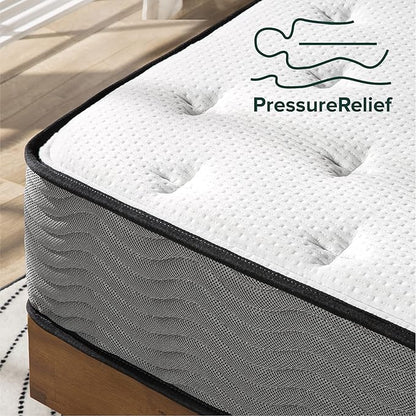 ZINUS 10 Inch Support Plus Pocket Spring Hybrid Mattress, Queen, Strong Coils for Durable Support, Pocket Innersprings for Motion Isolation, Mattress in A Box
