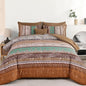Boho King Size Comforter Set 8 Pieces, Brown Bohemian Striped Bed in a Bag, Paisley Soft Microfiber Bedding Comforter Set