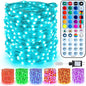 BrizLabs Color Changing Fairy Lights - 33ft 100 LED Christmas Fairy Lights with Remote, Rainbow Xmas Tree Light with Timer, RGB Halloween Light Music Sync Twinkle Light for Xmas Halloween Party Home