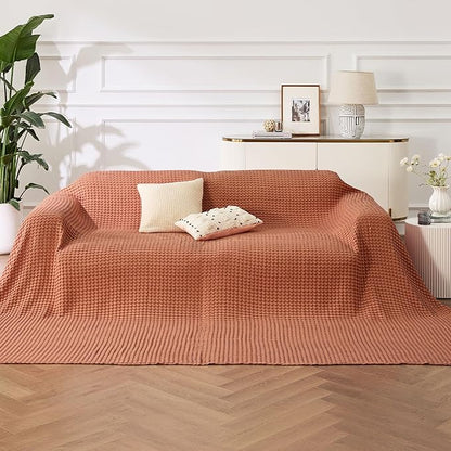 Bedsure Cooling Cotton Waffle Oversized King Blanket - Lightweight Breathable Rayon Derived from Bamboo for Hot Sleepers, Luxury Throws for Bed and Sofa, 120x96 Inches