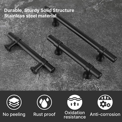 goldenwarm 15 Pack Black Cabinet Pulls 3-3/4 Inch Kitchen Cabinet Handles Black Drawer Handles Modern Dawer Pulls and Knobs Kitchen Hardware for Dresser Bathroom