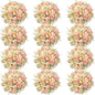 Tigeen Artificial Flowers Artificial Peonies Silk Flowers Faux Peony Fake Peony Silk Hydrangea Bouquet for Wedding Table Centerpiece Floral Vase Decor(Orange,12 Bundles)