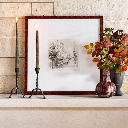 Black Taper Candle Holder Set of 2,Vintage Candle Sticks Holder Decor,Wrought Iron Candle Holder for Table Centerpiece,Halloween,Wedding,Christmas