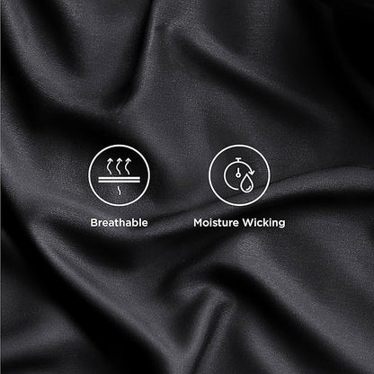 Bedsure Full Size Bed Sheets, Cooling Sheets, Rayon Derived from Bamboo, Breathable & Soft, Deep Pocket Up to 16 Inches, Hotel Luxury Silky Bedding for Hot Sleepers, Black