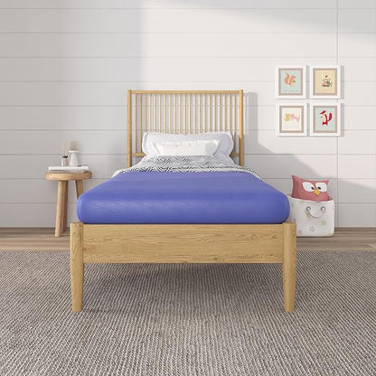 NapQueen 5 Inch Twin Memory Foam Mattress, Medium Feel, CertiPUR-US Certified, Bed in a Box, Breathable Soft Fabric Cover, Blue