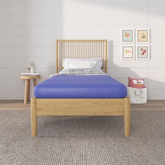 NapQueen 5 Inch Twin Memory Foam Mattress, Medium Feel, CertiPUR-US Certified, Bed in a Box, Breathable Soft Fabric Cover, Blue