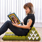 Leewadee 1-Fold Mat with Triangle Cushion – Comfortable TV Pillow, Foldable Mattress with Cushion Made of Kapok, 30 x 20 inches, Green
