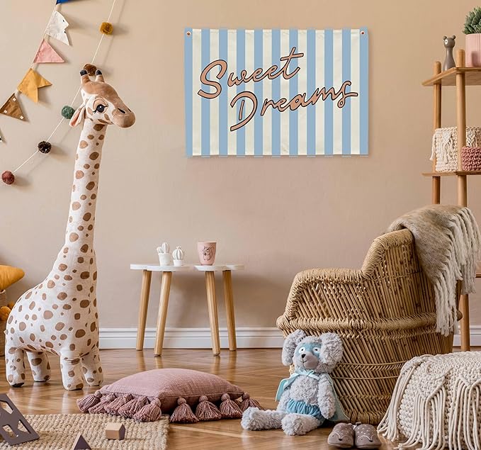 Sweet Dream Rectangular Canvas Banner-Boho Flags Wall Sign for Kids Toddler Boys Girls,Baby Room Nursery Above Crib Bedroom Apartment Dorm Wall Decor-Baby Shower Birthday Christmas Gift