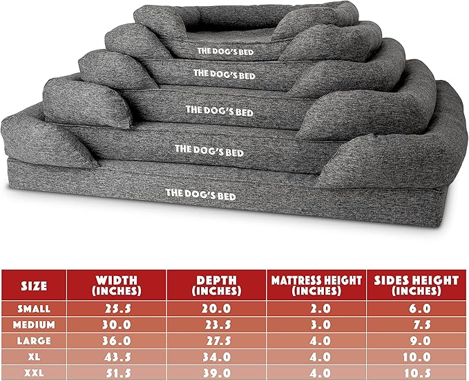 The Dog’s Bed, Large Grey Linen 36x27, Memory Foam, Pain Relief: Arthritis, Hip & Elbow Dysplasia, Post Surgery, Lameness, Supportive, Calming, Waterproof Washable Cover, Veterinary Approved-Mewly Pet