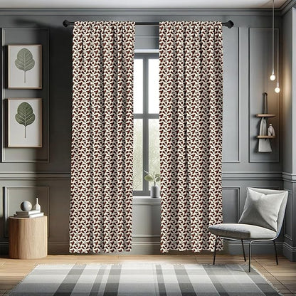 Ambesonne Cow Print Window Curtains, Cattle Skin with Brown Spots Agriculture Cow Oxen Hide Camouflage Pattern, Lightweight Decor 2-Panel Set with Rod Pocket, Pair of - 28" x 63", White Brown
