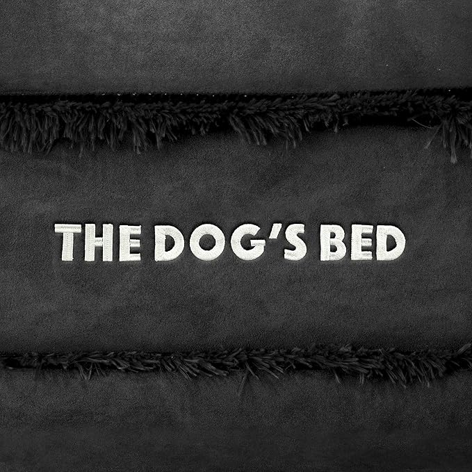 The Dog’s Bed, Medium Black Faux Fur 30x23.5, Memory Foam, Pain Relief: Arthritis, Hip & Elbow Dysplasia, Post Surgery, Lameness, Supportive, Calming, Washable Cover, Veterinary Approved-Mewly Pet