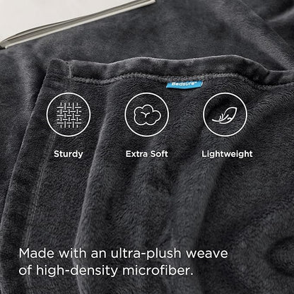 Bedsure GentleSoft Fleece Blankets King Size Dark Grey - Bed Blanket Soft Lightweight Plush Cozy Fuzzy Luxury Microfiber, 108x90 inches