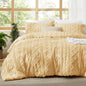 Bedsure Tufted Boho Comforter Set Queen Size - Yellow Boho Bed Set, GentleSoft™ 3 Pieces Farmhouse Shabby Chic Embroidery Bedding, Gifts for Woman, Soft Jacquard Queen Comforter for All Seasons