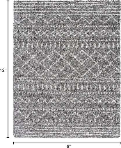 SAFAVIEH Arizona Shag Collection Area Rug - 9' x 12', Brown & Ivory, Moroccan Design, Non-Shedding & Easy Care, 1.6-inch Thick Ideal for High Traffic Areas in Living Room, Bedroom (ASG741B)