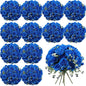 Geosar 16 Bundles Artificial Peonies Flowers Fake Silk Peony Bouquet Faux Peonies Flowers Bulk for Decoration Vase Floral Arrangements Wedding Party Table (Royal Blue)