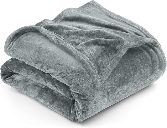 Utopia Bedding Fleece Blanket Throw Size Ash Grey 300GSM Luxury Anti-Static Fuzzy Soft Microfiber Blanket for Couch, Sofa and Bed (60x50 Inch)
