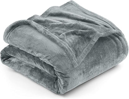 Utopia Bedding Fleece Blanket King Size Ash Grey 300GSM Luxury Fuzzy Soft Anti-Static Microfiber Bed Blanket (90x102 Inch)