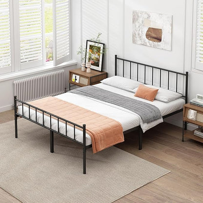 California King Bed Frame-Classic Metal Platform Bed Frame,Mattress Foundation with Steel Slat Support,Under Foundation Storage,No Box Spring Needed, Easy Assembly,California King Size