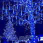 Kwaiffeo Blue Icicle Lights for Outside, Waterproof 40 Tubes LED Meteor Shower Lights for Christmas Halloween Decor Yard Lawn, Equivalent to 5 Sets of 8-Tubes