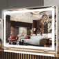 FENNIO Makeup Mirror with Lights 23"x32" ，LED Makeup Mirror ，Large Vanity Mirror with Lights，Touch Sensor with Dimmable 3 Modes, Square White