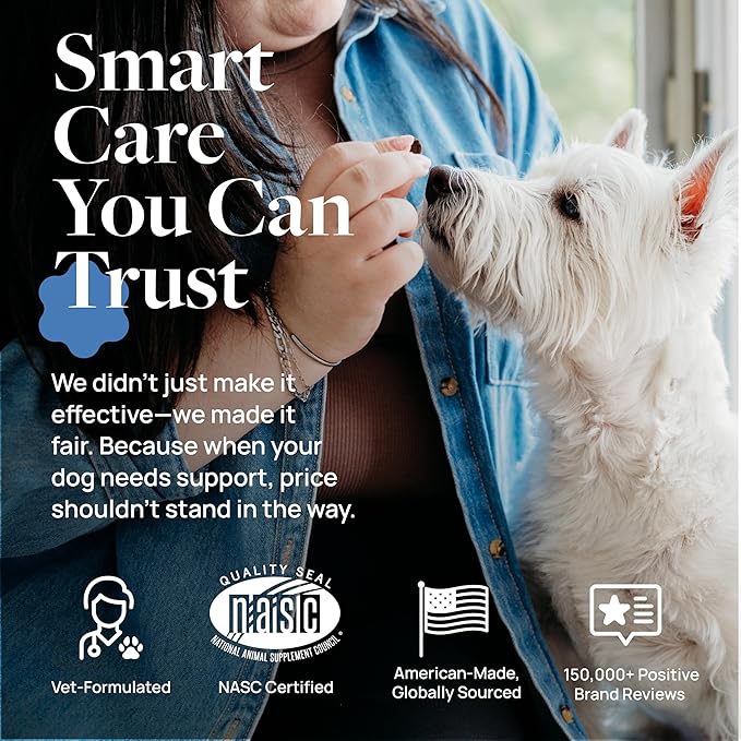 Veterinary Formula Eye Health Supplement for Dogs – Vet-Formulated Tear Stain Chews with Omega 3, Lutein & Cranberry – Smart Vitality Supports Eye Moisture, Stain Reduction & Immunity, 60 Soft Chews-Mewly Pet