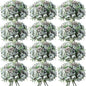Tigeen 12 Bundles Peonies Artificial Flowers Faux Roses Silk Flowers Hydrangea Artificial Bouquet for Wedding Table Centerpiece Floral Vase Home Office Bridal Decor (Pastel Blue)