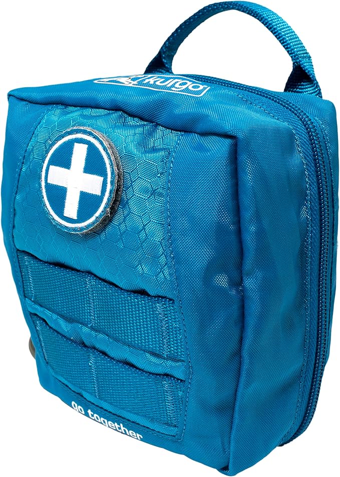Kurgo Pet Tactical First Aid Kit, Dog First Aid MOLLE Harness Attachment, Detachable Pouch for MOLLE Dog Harness (First Aid Kit), Coastal Blue-Mewly Pet