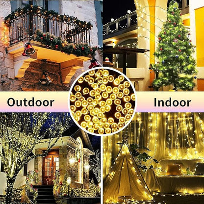 QUWIN Led Outdoor Christmas String Lights, 500 LED UL Certified 8 Lighting Modes, Indoor & Outside Waterproof Fairy Light for Christmas Tree, Patio, Holidays, Party (180 Ft Warm White)