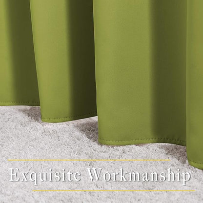 NICETOWN Fresh Green Curtain Panels for Living Room - Window Treatment Thermal Insulated Solid Grommet Vertical Drapes Window Treatments for Bedroom (Fresh Green, Set of 2, 46 by 63 Inch)