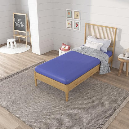 NapQueen 5 Inch Twin Memory Foam Mattress, Medium Feel, CertiPUR-US Certified, Bed in a Box, Breathable Soft Fabric Cover, Blue