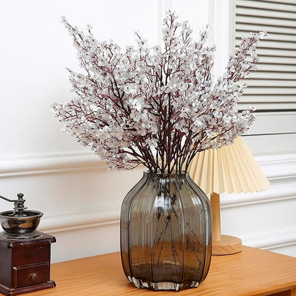 JAKY-Global Babys Breath Fabric Cloth Artificial Flowers 6 Bundle European Fake Silk Plants Decor Wedding Party Decoration Bouquets Real Touch DIY Home Garden (Silver 6pcs)