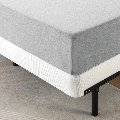 ZINUS 4 Inch Box Spring with Cover, No Assembly Mattress Foundation, Sturdy Metal Structure, Split King, White