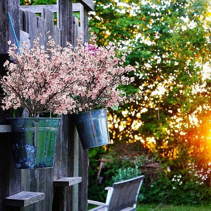 Uieke 30 Pcs Artificial Flowers Baby Breath Faux Pink Artificial Gypsophila Bouquet Fake Silk Flowers Real Touch for Home Office Kitchen Wedding Wall DIY Room Farmhouse Décor