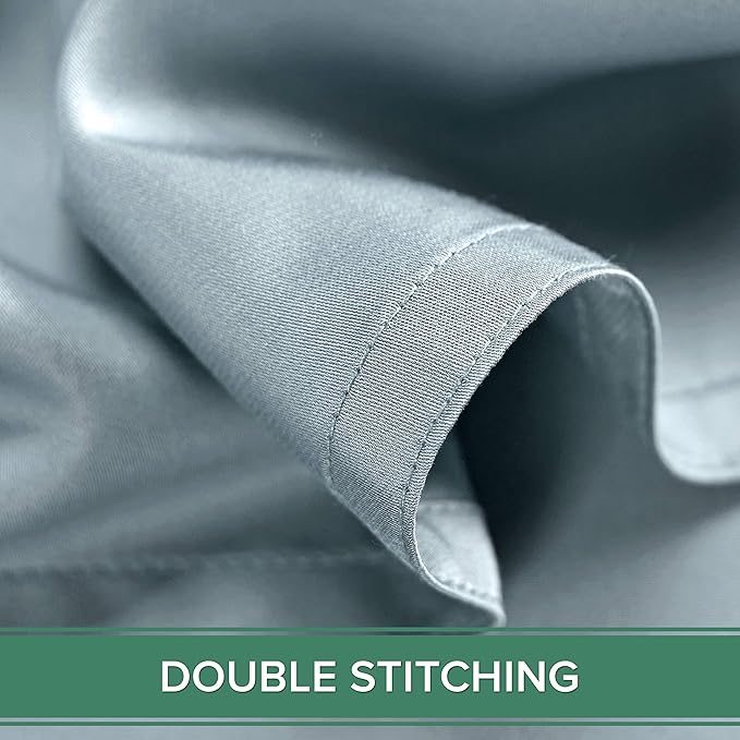 Full Sheets by Pure Bamboo, Genuine 100% Organic Viscose Derived from Bamboo Bed Sheet Set, Luxuriously Soft & Cooling, Double Stitching, Lifetime Quality Promise (Full, Sterling Blue)