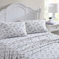 Laura Ashley - Flannel Sheets Full Size, Anti-Pilling & Wrinkle Resistant Cotton, Touchably Soft for All-Season Comfort - Bed Sheets with Matching Pillowcases & Fitted Sheet (Faye Toile Black)