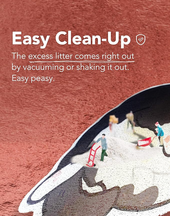 Lukamoo® Cute Cat Litter Mat (30’’x20’’), Large/L, for Kitty Litter & Cute Cat Litter Box, Litter Trapping Mat (Tuxedo)-Mewly Pet