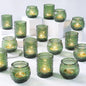 36 Pcs Green Glass Votive Candle Holders Bulk - Assorted Tea Light Holders for Christmas, Tea Party, Fall Wedding, Bridal Shower Table Centerpieces