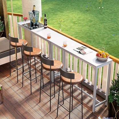 ODK 55 Inch Bar Table, Bar Height Pub Table, Counter Height Bar Table, Rectangular High Top Kitchen & Dining Counter Tables with Sturdy Legs & Easy-to-Clean Top, Indoor use, White