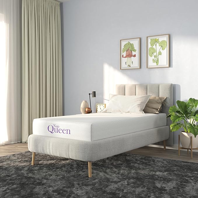 NapQueen Twin-XL Mattress, 6 Inch Charcoal Memory Foam Mattress, Twin-XL Bed Mattress in a Box, CertiPUR-US Certified, Medium Firm, Breathable Soft Fabric Cover