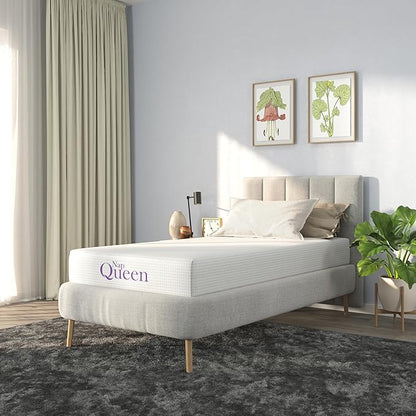 NapQueen 6 Inch Twin Size Mattress, Bamboo Charcoal Memory Foam Mattress, Bed in a Box, White