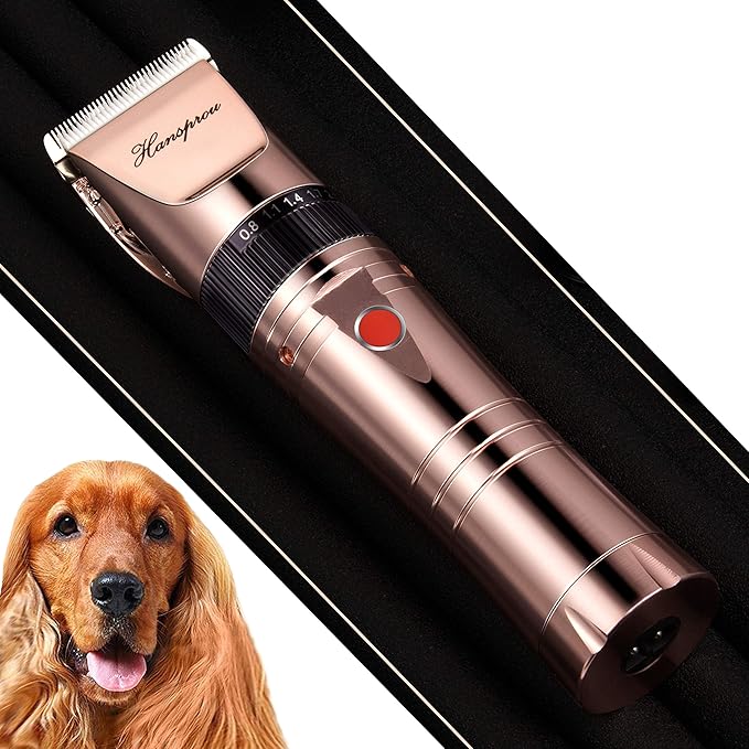 Dog Clippers for Grooming, Professional 5000mAh Battery Dog Trimmer for Thick Hair,Heavy Duty Cordless Dog Trimmer for Grooming, Low Noise with Guard Combs for Dog Cat-Mewly Pet