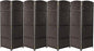 Sorbus Room Divider 6 ft. Tall - Privacy, Wide Double Hinged, Mesh Hand-Woven Design, Folding Screens, Wall Divider for Room Separation, Espresso Brown Wicker, 8 Panel