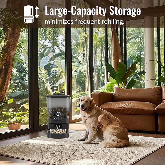 Automatic Pet Feeder for Cat and Dog - 6L Auto Cats Food Dispenser with Camera - WiFi App Control Smart Feeders with Timed - Dogs Feeding Station with 15-Day Battery Life After Power Off-Mewly Pet